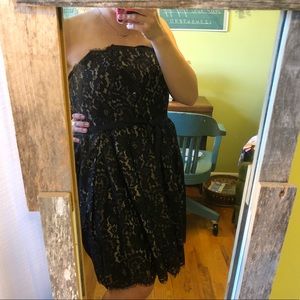Black and Tan lace party dress